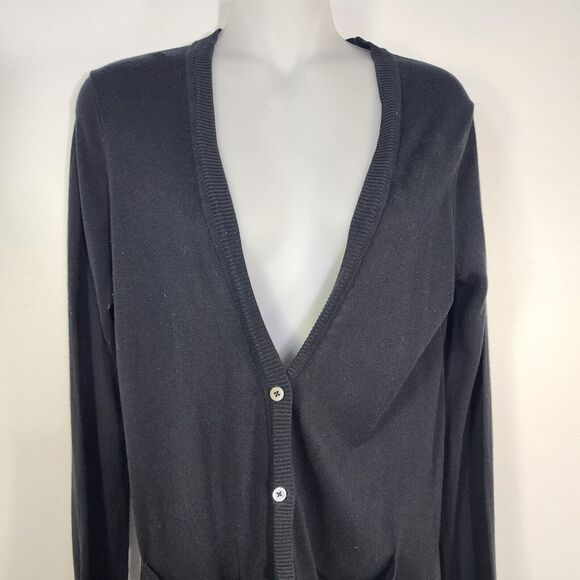 41 Hawthorn Cardigan Sweater Womens Medium Black Lightweight Silk Blend Pockets - Picture 3 of 9